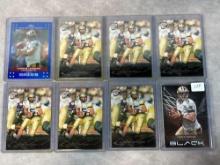 8- Card Drew Brees Lot w/ 6 Rookies and one Blue Topps Refractor- NrMt