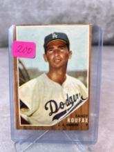 Sandy Koufax 1962 Topps baseball