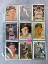 1957 Topps Cleveland Indians team set w/ Colavito (Rookie), 20 cards