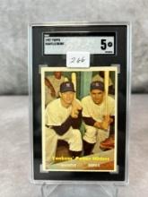 1957 Topps Mickey Mantle/ Yogi Berra SGC 5