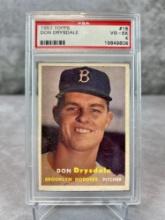 Don Drysdale Rookie Card 1957 Topps #18 PSA 4