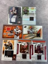 (7) Cleveland Browns 2002-2008 Game Used Jersey Cards - Rookies & Star Pieces