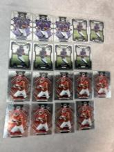 (18) Card Lot 2023 Rashee Rice & Ray Flowers Mosaic & Prizm Rookies