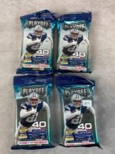 (4) 2020 NFL Playoff Football Cards - Jumbo Packs