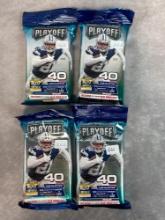 (4) 2020 NFL Playoff Football Cards - Jumbo Packs