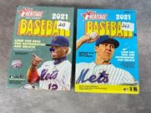 (2) 2021 Topps Heritage Baseball Blaster Boxes - (1) is a high number box