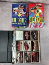 (2) Boxes of Fire Engine Trucks with packs, Album Of Non Sport Cards