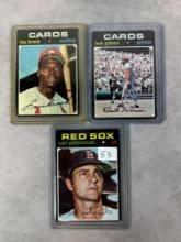 (3) 1971 Topps Baseball Stars - Bob Gibson, Carl Yaz & Lou Brock