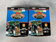 (2) 1991 Topps Stadium Club Baseball Wax boxes - Series 2