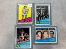 (4) 1972-73 Topps Basketball Cards - Phil Jackson (RC), Chamberlain AS, Jabbar AS & Scoring Leaders