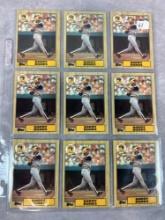 (9) 1987 Topps Barry Bonds Rookie Cards