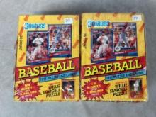 (2) 1991 Donruss Baseball Wax Boxes - Factory Sealed