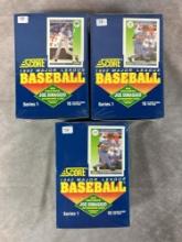 (3) 1992 Score Baseball Wax boxes - Factory Sealed