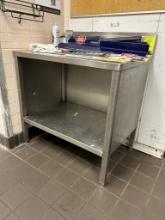 3ft Stainless Steel Table W/ Storage And Backsplash