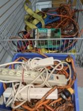 Assorted electrical cords and straps