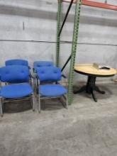 Wood Round Table w/ 4 Chairs