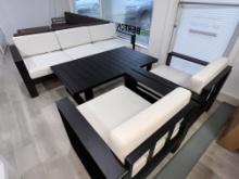 "Manhattan", a  Piece Outdoor Furniture Set with a 3 Seater Sofa, (2) Side Chairs and Coffee Table.