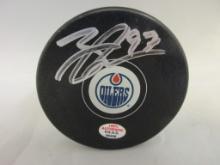 Connor McDavid of the Edmonton Oilers signed autographed hockey puck PAAS COA 408