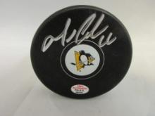 Mario Lemieux of the Pittsburgh Penguins signed autographed hockey puck PAAS COA 349