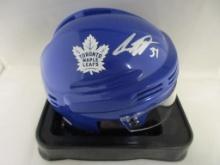 Auston Matthews of the Toronto Maple Leafs signed autographed mini hockey helmet PAAS COA 832