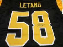 Kris Letang of the Pittsburgh Penguins signed autographed hockey jersey PAAS COA 692