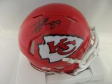 Travis Kelce of the KC Chiefs signed autographed mini football helmet PAAS COA 266