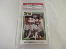 Justin Fields Buckeyes 2021 Donruss Draft Picks ROOKIE #33 graded PAAS Gem Mint 10