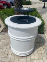 36" H x 36" R smooth finished masonry Garbage Cannister with metal top and stainless-steel Ashtray 3