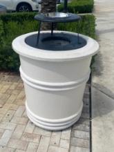 36" H x 36" R smooth finished masonry Garbage Cannister with metal top and stainless-steel Ashtray 3