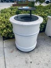 36" H x 36" R smooth finished masonry Garbage Cannister with metal top and stainless-steel Ashtray 3