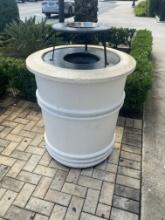 36" H x 36" R smooth finished masonry Garbage Cannister with metal top and stainless-steel Ashtray 3