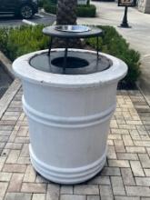 36" H x 36" R smooth finished masonry Garbage Cannister with metal top and stainless-steel Ashtray 3