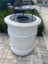 36" H x 36" R smooth finished masonry Garbage Cannister with metal top and stainless-steel Ashtray 3