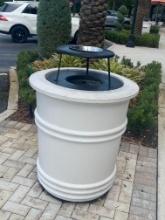 36" H x 36" R smooth finished masonry Garbage Cannister with metal top and stainless-steel Ashtray 3