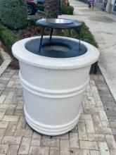 36" H x 36" R smooth finished masonry Garbage Cannister with metal top and stainless-steel Ashtray 3