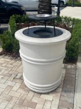 36" H x 36" R smooth finished masonry Garbage Cannister with metal top and stainless-steel Ashtray 3