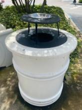 36" H x 36" R smooth finished masonry Garbage Cannister with metal top and stainless-steel Ashtray 3