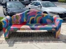 7' hand painted smooth finished masonry Bench with 72" x 19" sitting area. The Bench was hand painte