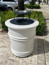 36" H x 36" R smooth finished masonry Garbage Cannister with metal top and stainless-steel Ashtray 3