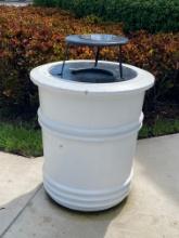 36" H x 36" R smooth finished masonry Garbage Cannister with metal top and stainless-steel Ashtray 3