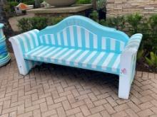 7' hand painted smooth finished masonry Bench with 72" x 19" sitting area. The Bench was hand painte