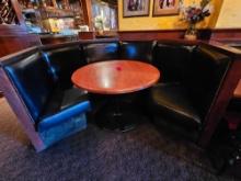 93" Push Pin Leather Round Booth Setting with 45"R Table