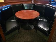 93" Push Pin Leather Round Booth Setting with 45"R Table