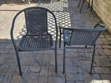 Weaved Outdoor Metal Arm Chairs