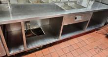 116" S/S Steam Table with Sink and Under Storage