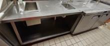 114" S/S Table with Sink, Heat Lamp and Under Storage