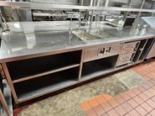 114" S/S Steam Table with Sink and Under Storage