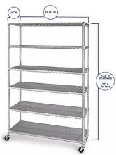 6 Tier Heavy Duty Metal Shelving w. Wheels