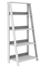 NEW 55" Wood Ladder Bookshelf - White