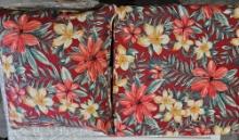 NEW Patio Cushions - Floral Red Pattern